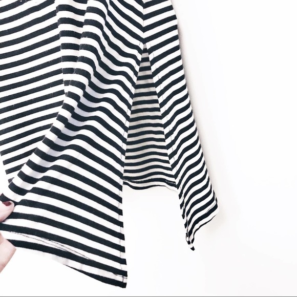 Michael Kors Black & White Striped Asymmetrical Hem Tunic Women's Size Small - Picture 3 of 8